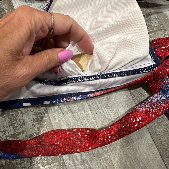 Women's American Flag Bikini Push Up Halter top.Size Small.Padding is removable. - Picture 5 of 7